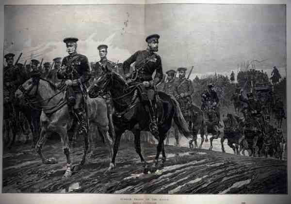 Ruské jednotky na pochodu, z The Illustrated London News, 5. března 1887 od Richard Caton II Woodville