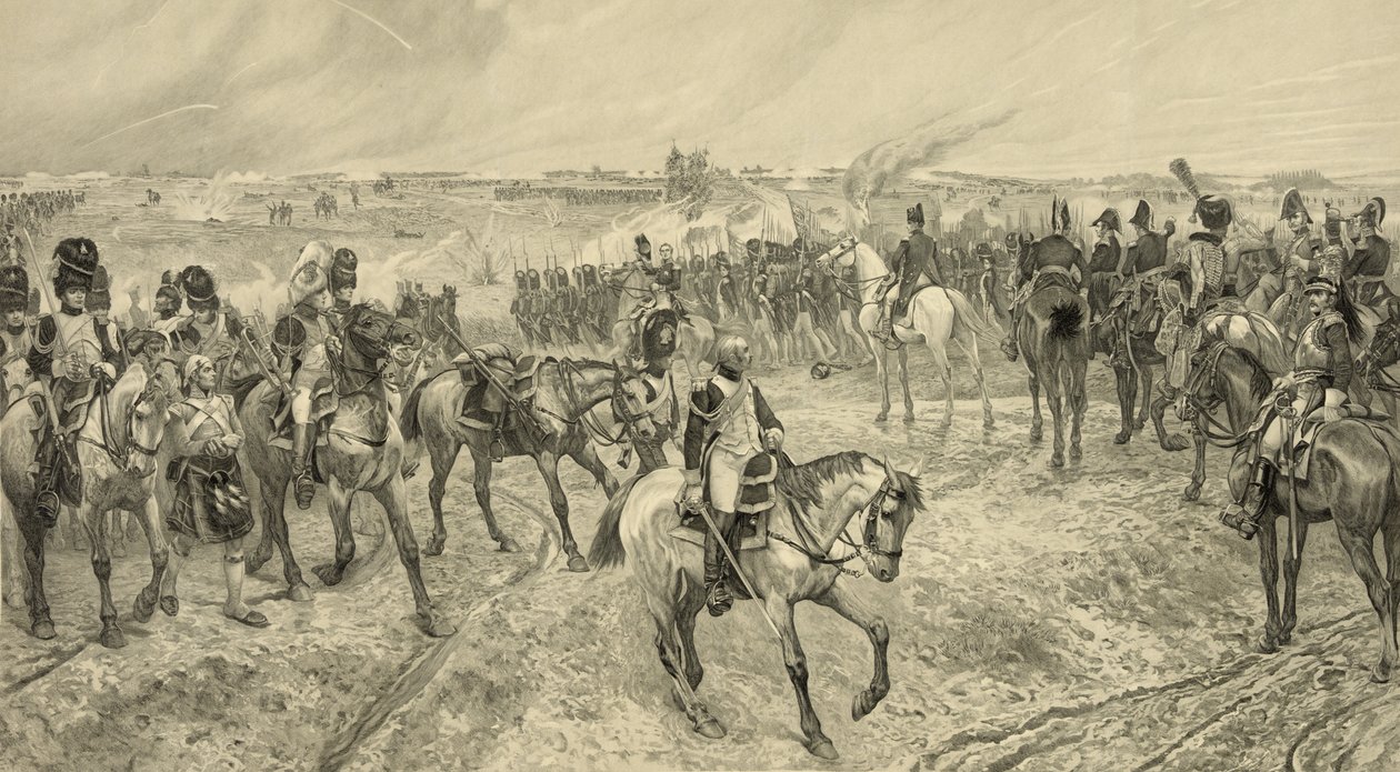 Napoleon I. se svou starou gardou u Waterloo, vyrytý Julesem Jacquetem (1841-1913) od Richard Caton Woodville