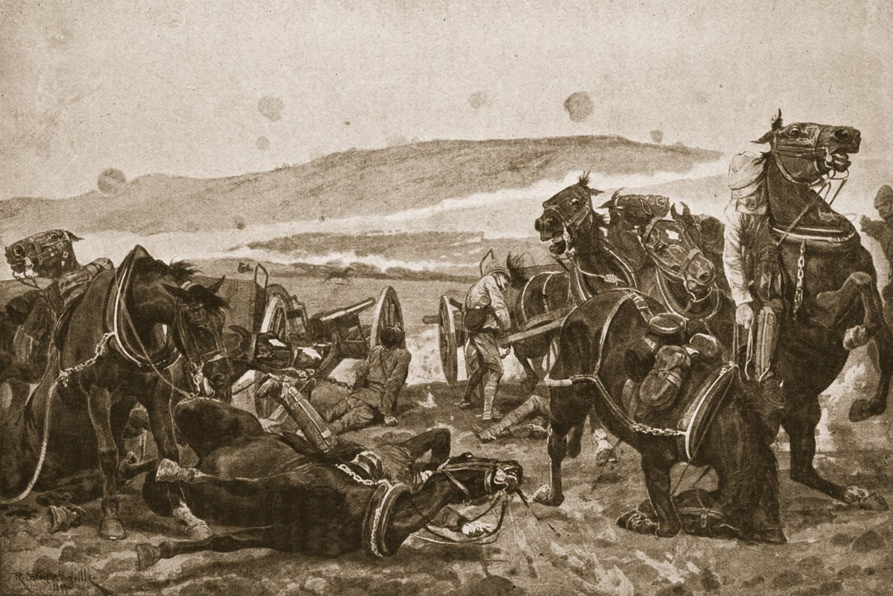 Bitva o Colenso: ztráta našich zbraní, ilustrace z „Bitvy devatenáctého století, sv. VI: Búrská válka 1899-1900