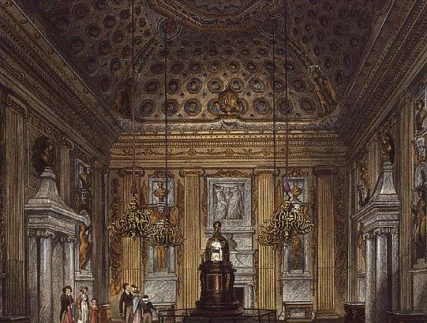 Kupolový sál, Kensingtonský palác z Pynesových královských rezidencí, 1819, od Richard Cattermole