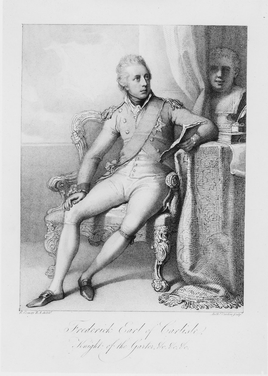 Frederick hrabě z Carlisle, rytíř podvazku, kolem 1800 (tečkovaný lept) od Richard Cosway
