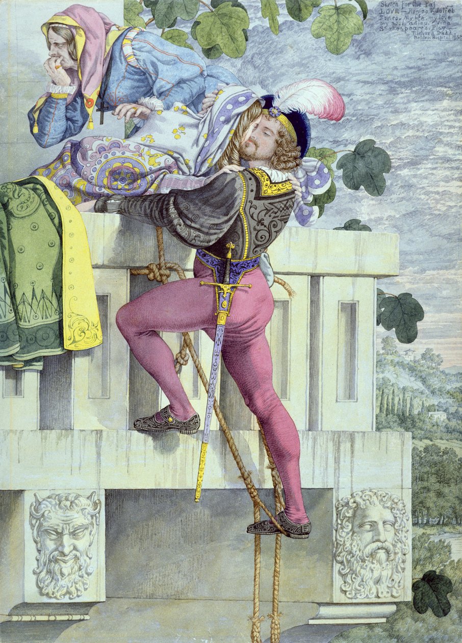 Sketch for the Passions.. Love, 1853 (pero, inkoust, wc a grafit na papíře) od Richard Dadd