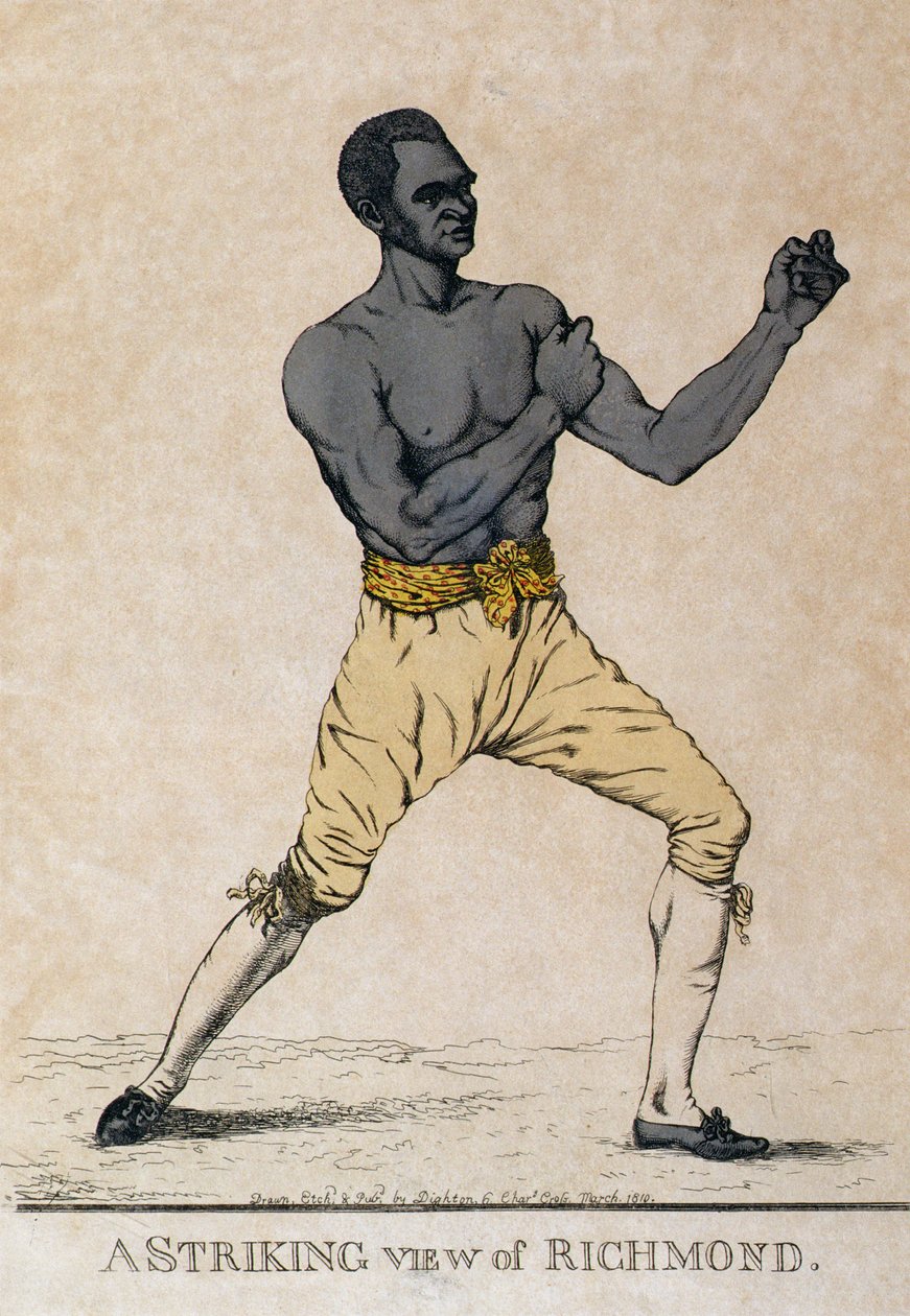 Úchvatný pohled na Richmond, portrét boxera, 1810 od Richard Dighton