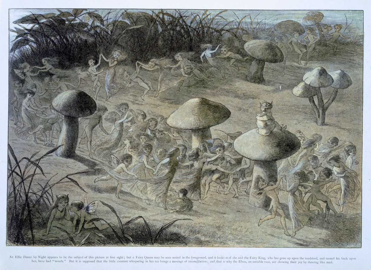 Elfinský tanec v noci, ilustrace z „In Fairyland: A Series of Pictures from the Elf-World“ od Williama Allinghama a Andrewa Langa od Richard Doyle