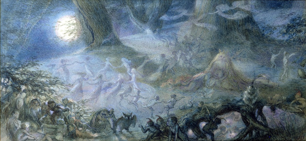 Tančící víly (pero a inkoust a wc na papíře) od Richard Doyle