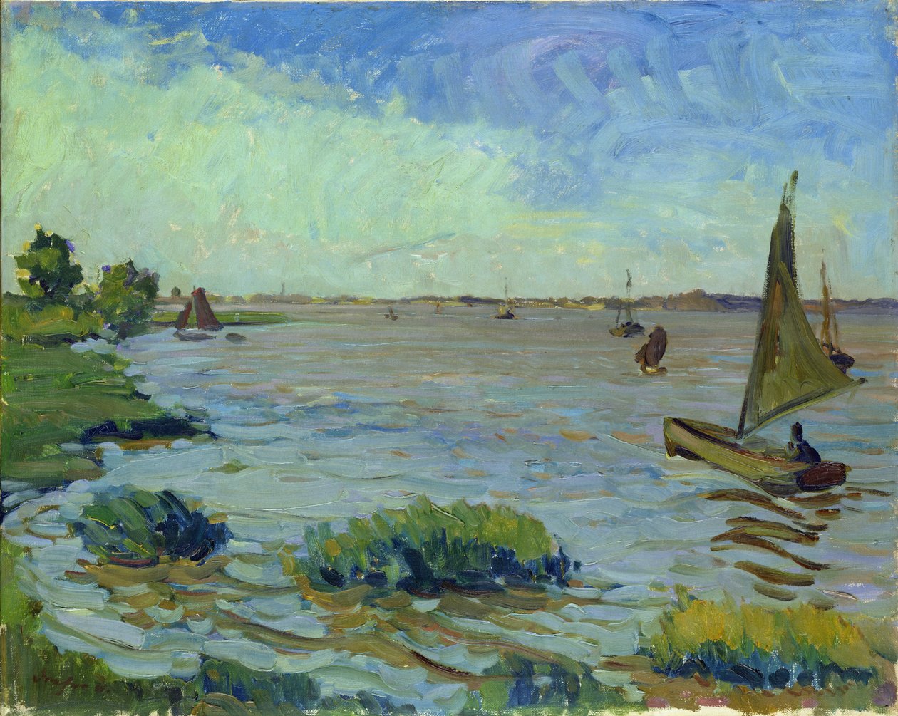 Větrný den na Labi, 1911 od Richard Dreher