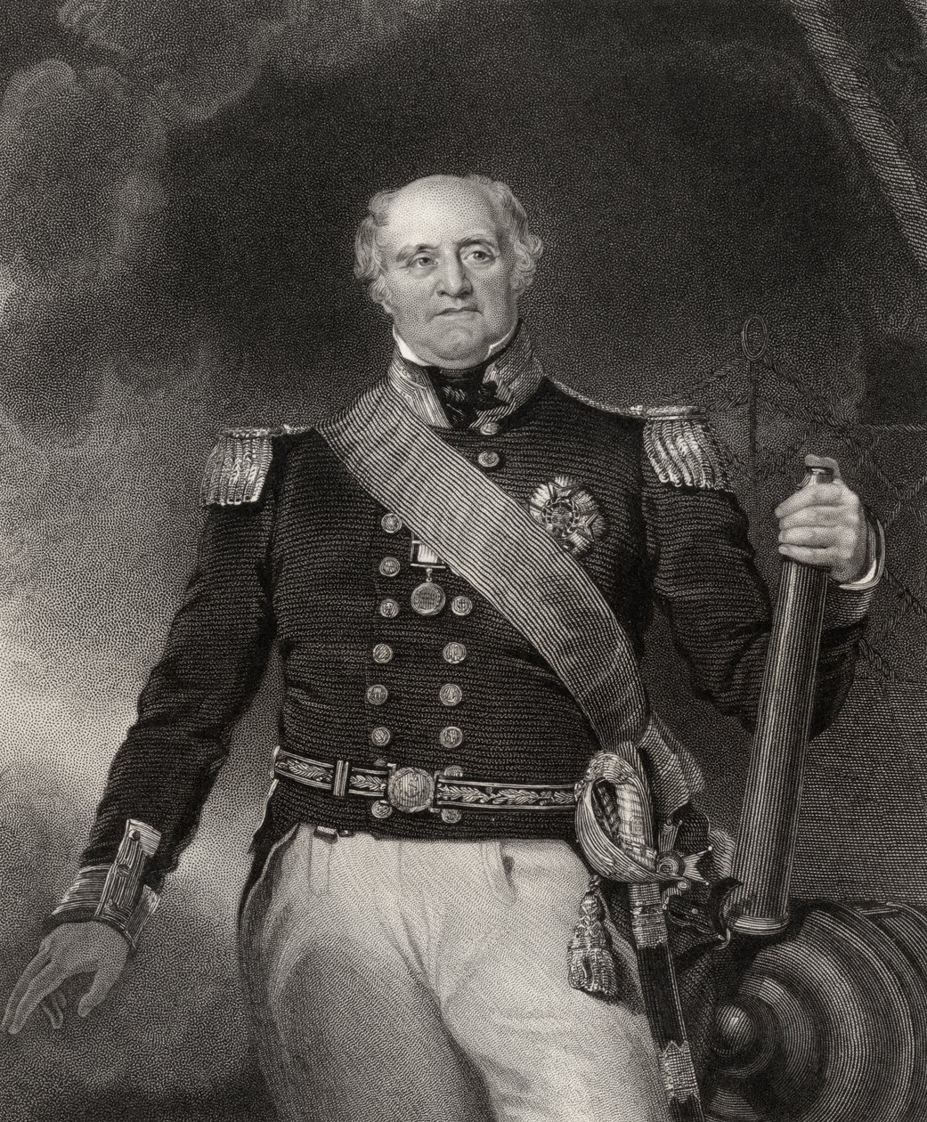 Sir Thomas Masterman Hardy, vyrytý H. Robinsonem, z 
