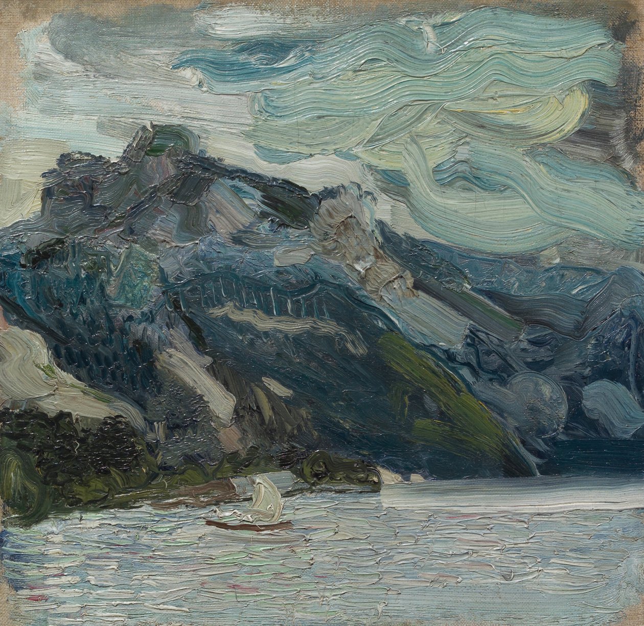 Jezero Traun s horskou spící řeckou ženou od Richard Gerstl