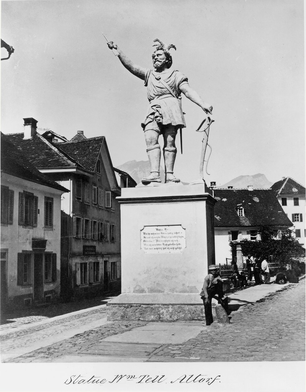 Socha Viléma Tella, kolem 1860-90 (tisk alba) od Richard Kissling