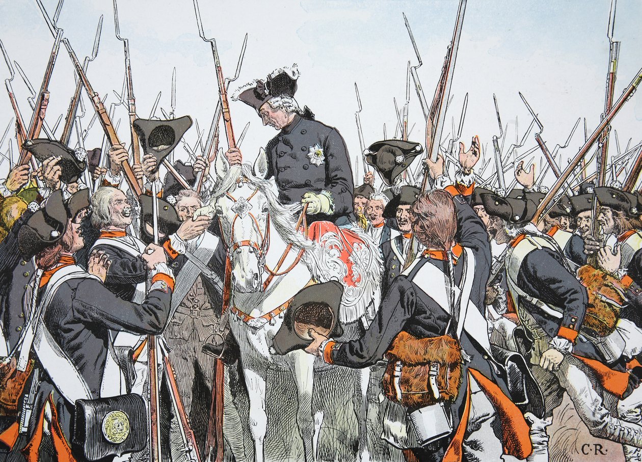 Král Fridrich a pluk Bernburg od Richard Knoetel