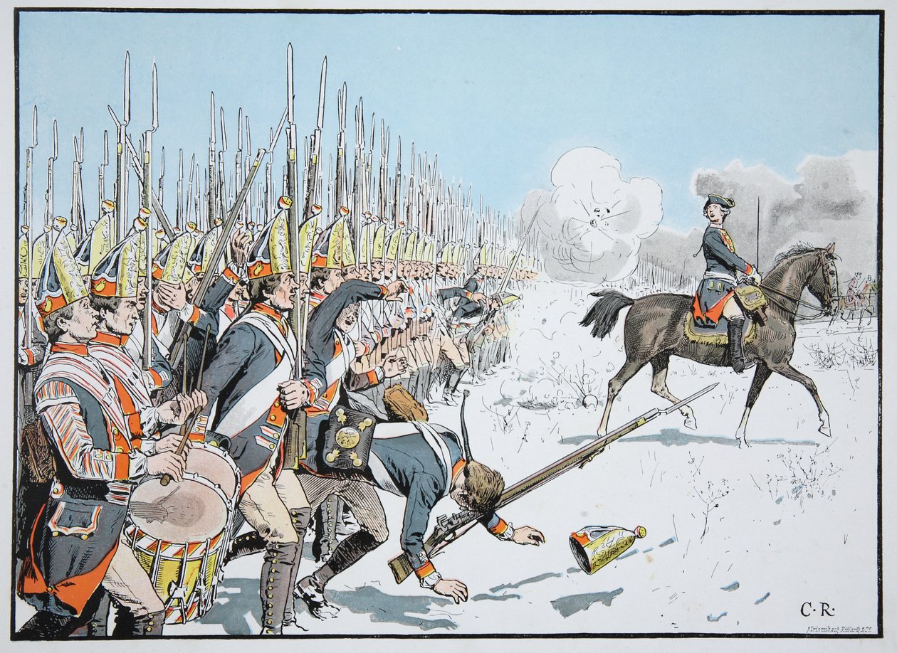 Postupimská strážní přehlídka v Leuthenu, 5. prosince 1757 od Richard Knoetel