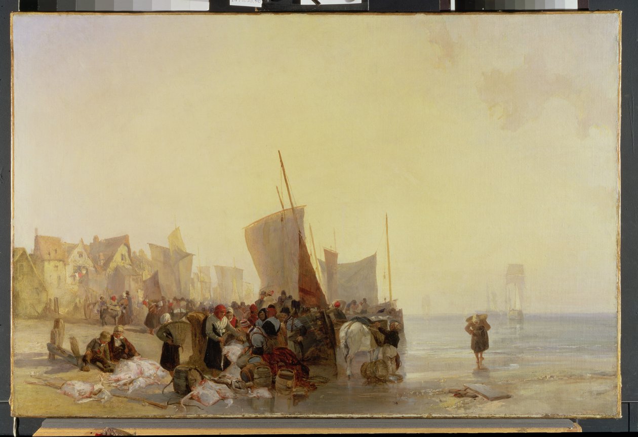 Rybí trh poblíž Boulogne, c.1824 od Richard Parkes Bonington
