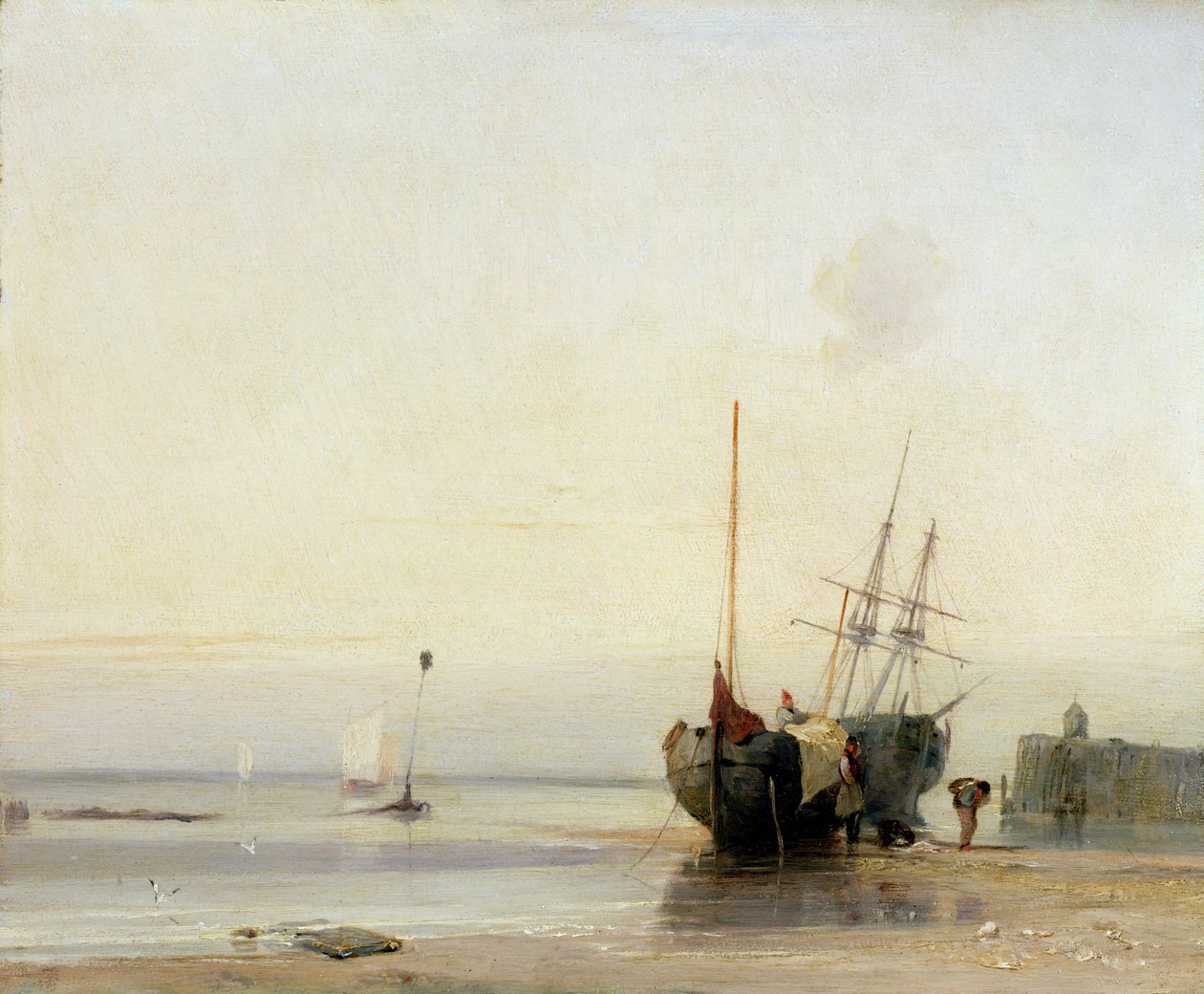Molo v Calais, kolem 1823-24 od Richard Parkes Bonington