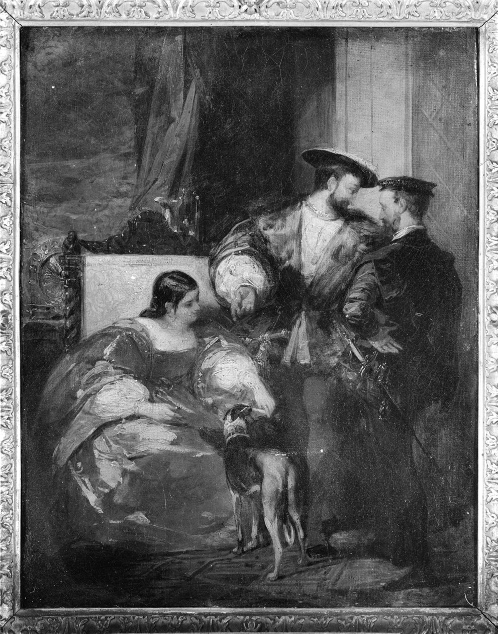 Francois I (1494-1547) a Anne de Pisseleu (1508-80) vévodkyně z Etampes, 19. stol. od Richard Parkes Bonington
