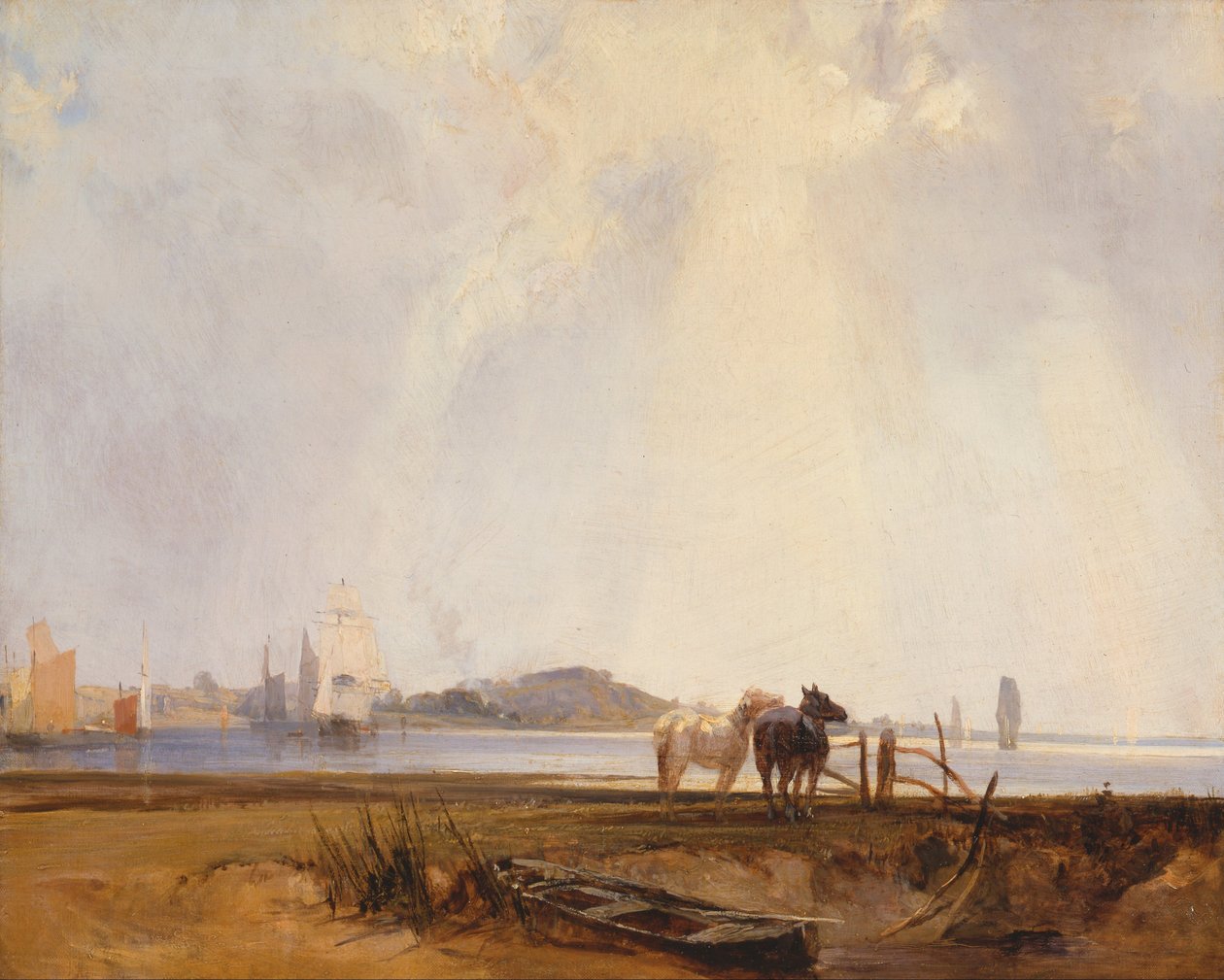 Krajina poblíž Quilleboeuf, Francie od Richard Parkes Bonington