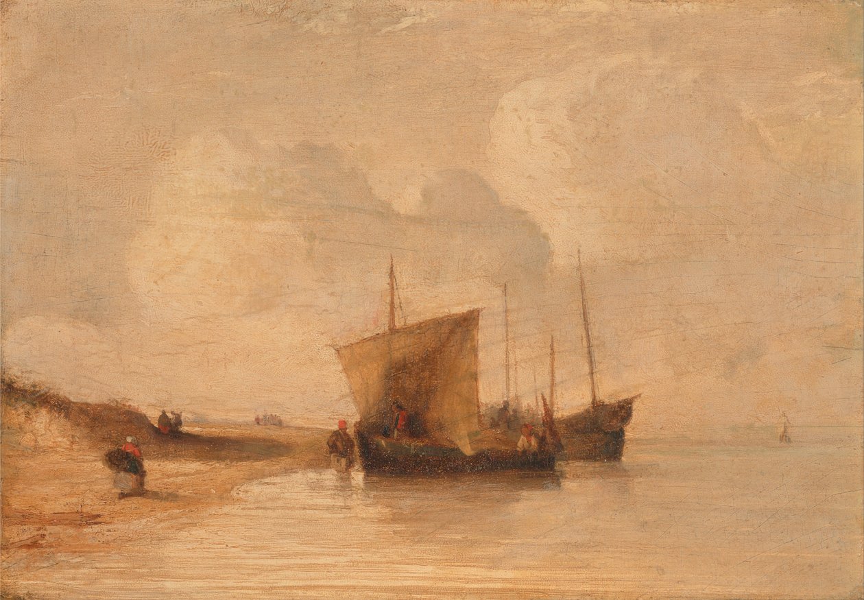 Normandské pobřeží od Richard Parkes Bonington