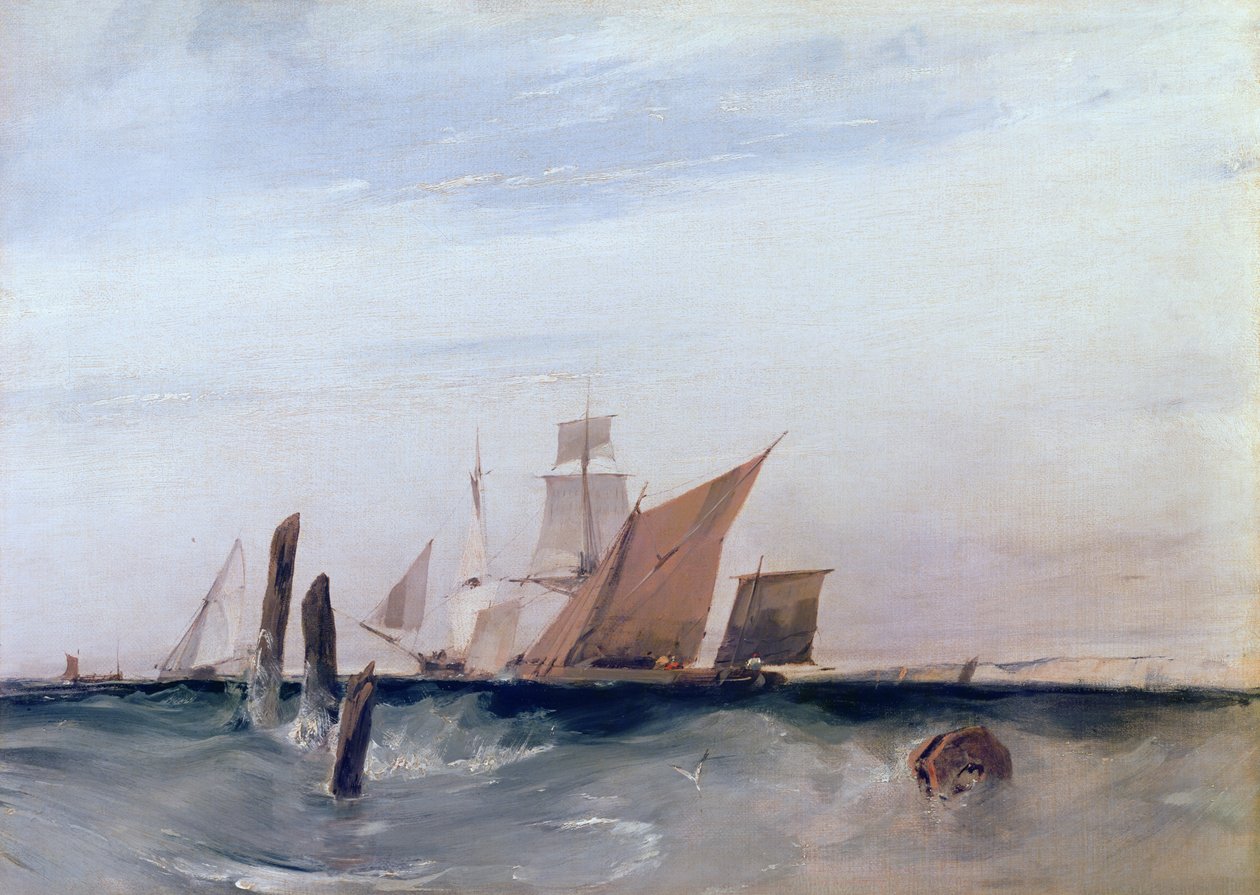 U francouzského pobřeží, cca 1820 (wc na papíře) od Richard Parkes Bonington
