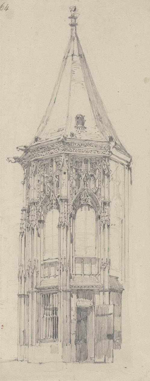 Palais de Justice, Rouen (grafit na položený papír) od Richard Parkes Bonington