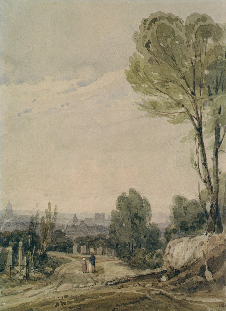 Paříž z Pere Lachaise od Richard Parkes Bonington