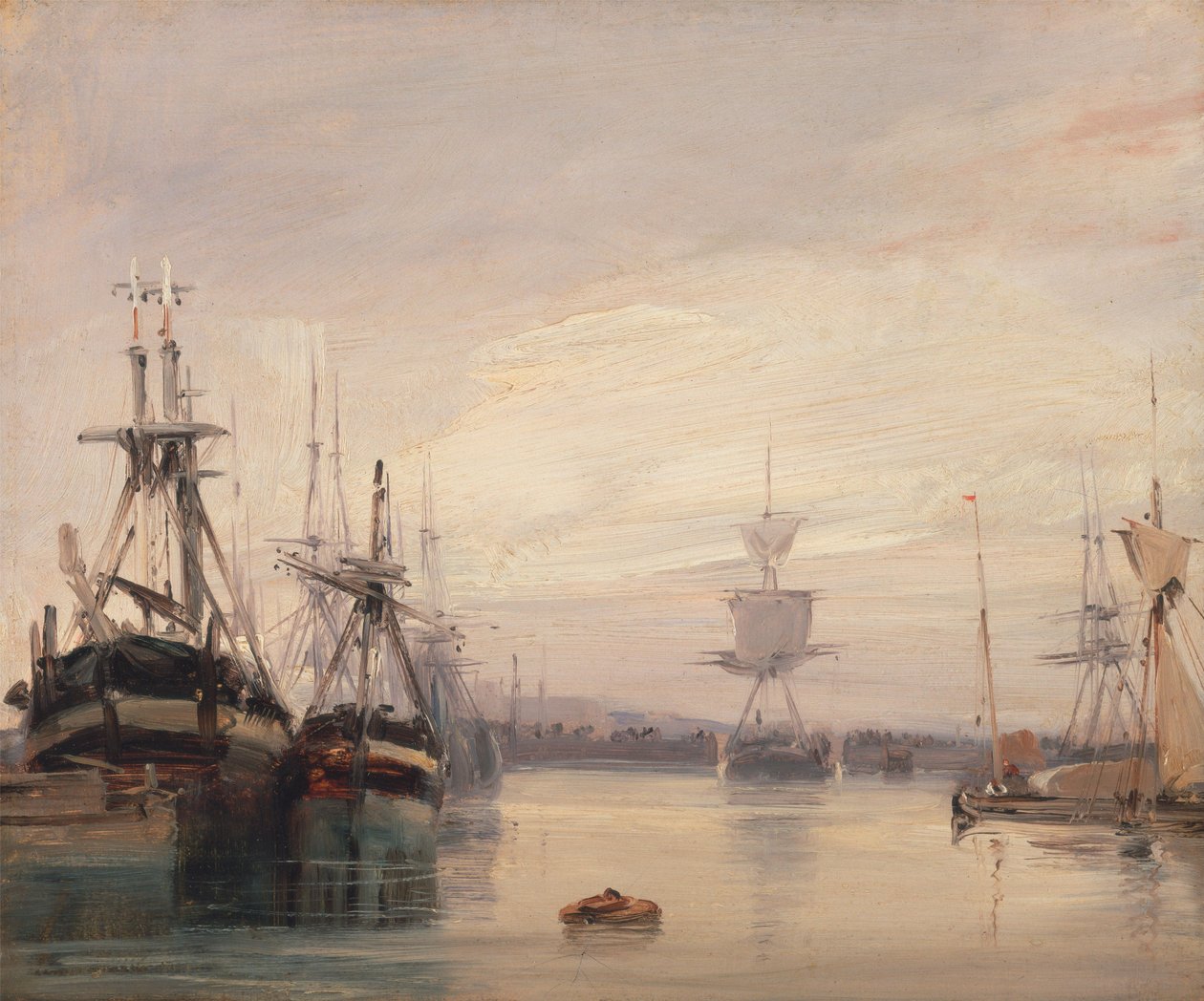 Scéna z francouzského přístavu (olej na desce) od Richard Parkes circle of Bonington