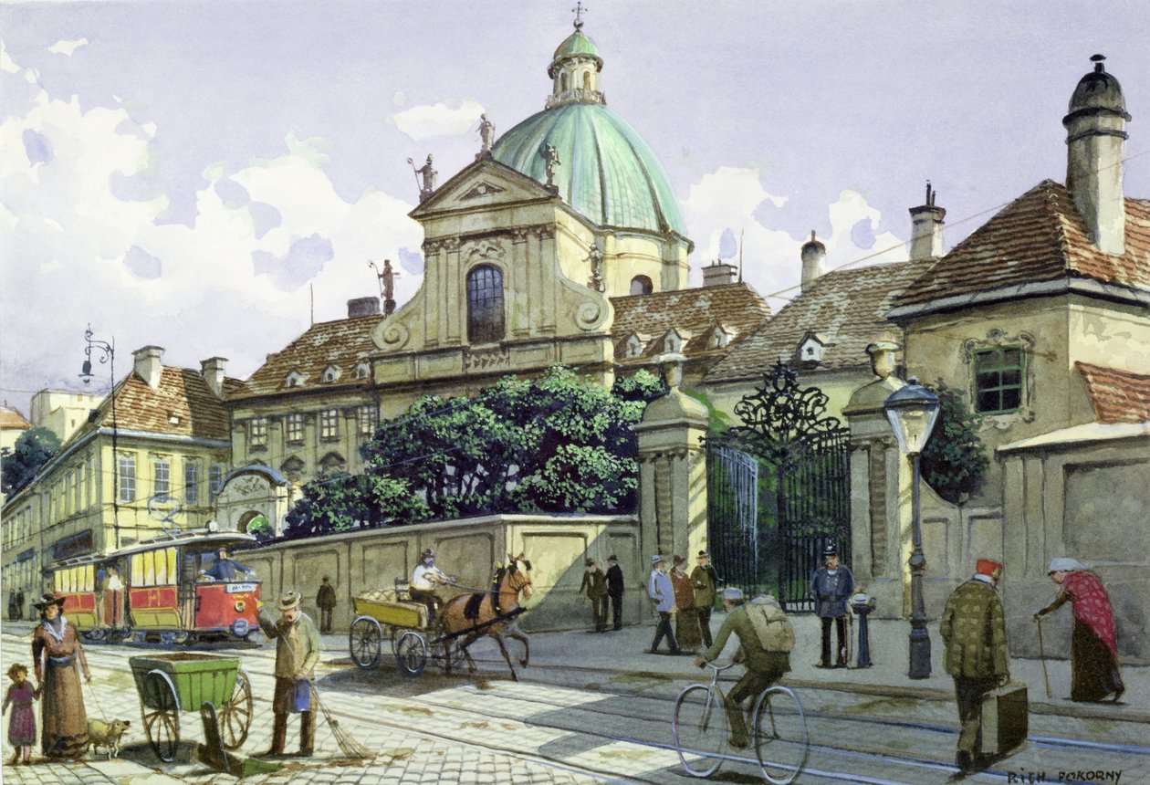 Pod palácem Belvedere ve Vídni od Richard Pokorny