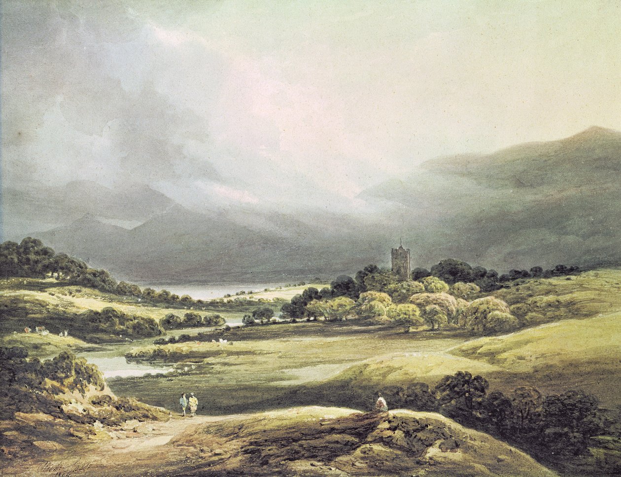 Pohled na hrad Dunloe, Killarney, 1805 od Richard Sasse