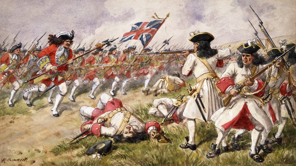 Bitva u Ramillies, 16. pěší pluk francouzské pěchoty, 1900 od Richard Simkin