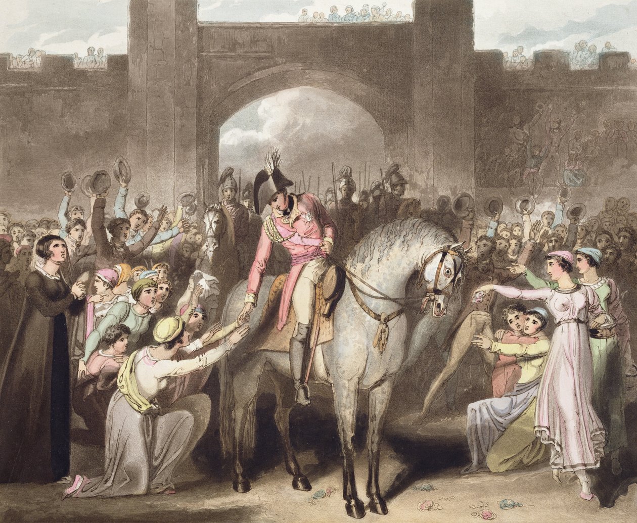 Toulouse, 10. dubna 1814, z „Vítězství vévody z Wellingtonu“, ryl T. Fielding, hospoda. 1819 od Richard Westall