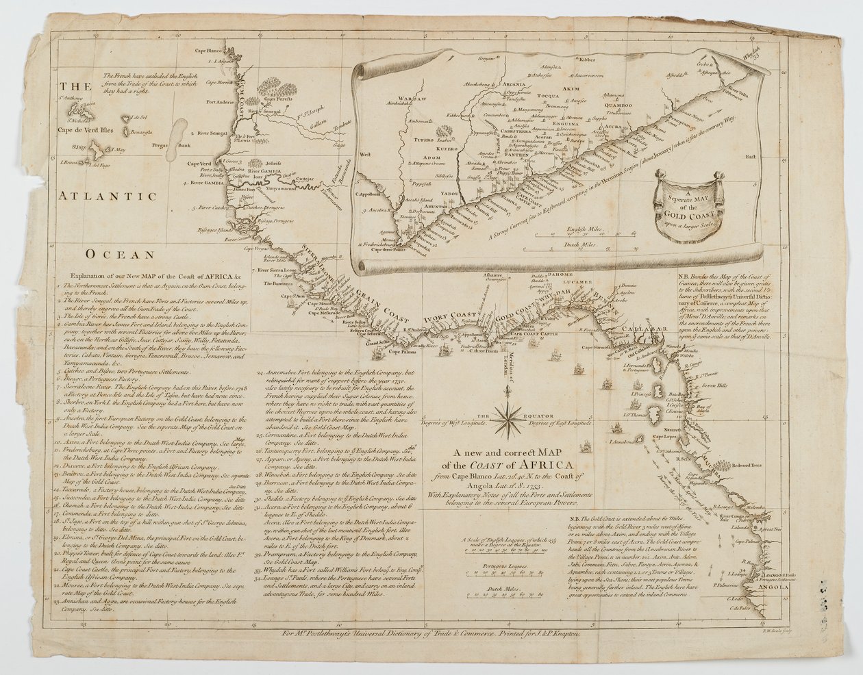 Mapa pobřeží Afriky, 1753 od Richard William Seale