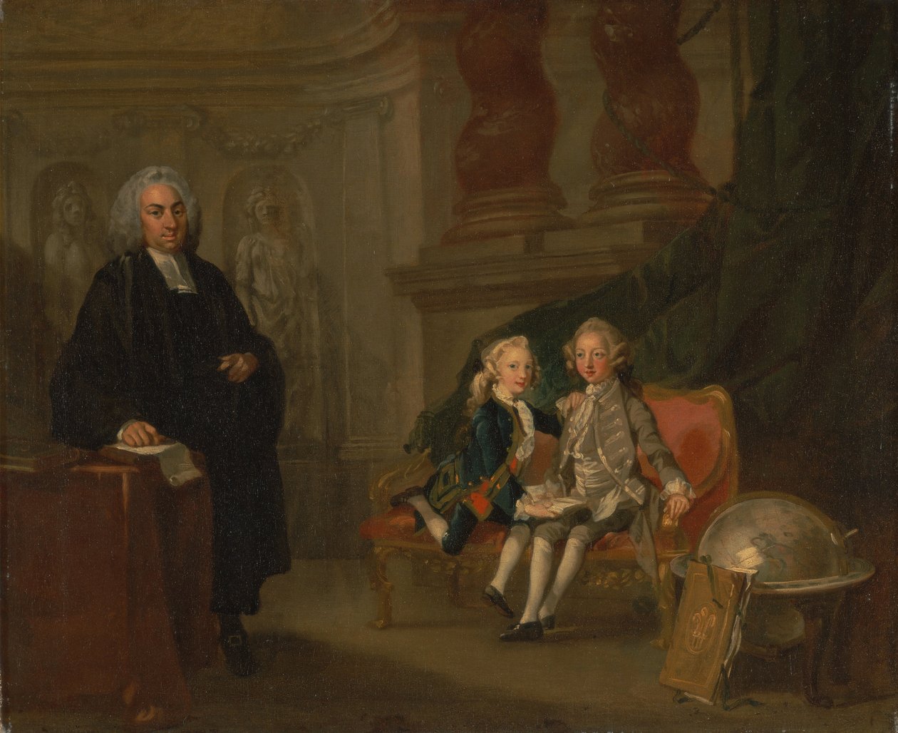 Prince George and Prince Edward Augustus, Sons of Frederick, Prince of Wales, with their Tutor Dr. F ... od Richard Wilson