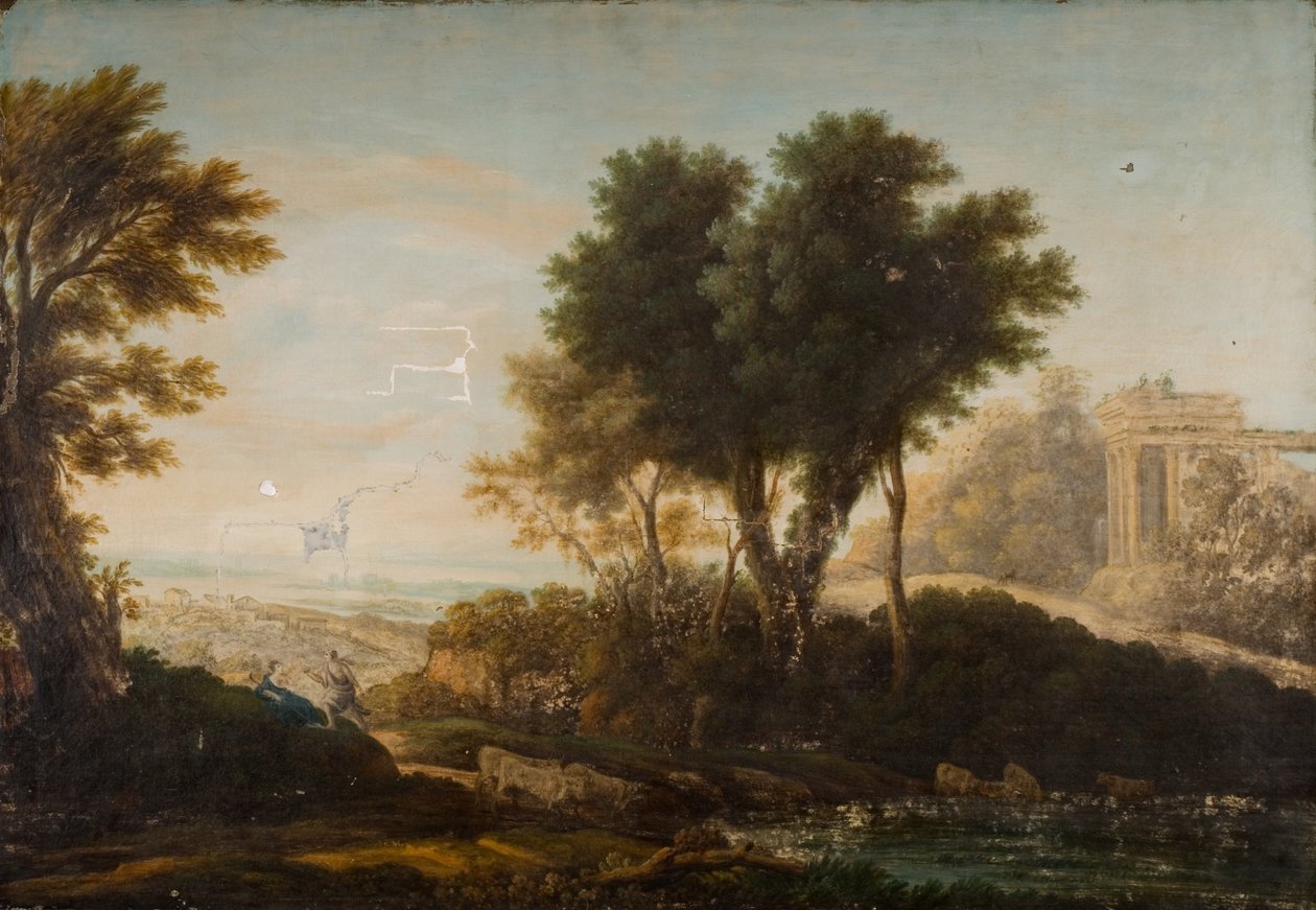 Jezero Nemi nebo Speculum Dianae s hradem Dolbadarn od Richard Wilson