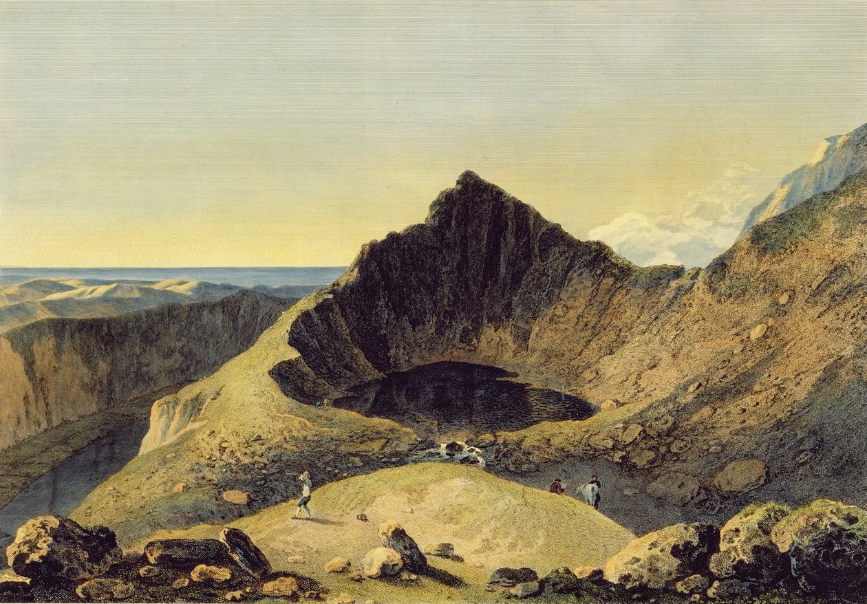 Summit of Cader Idris Mountain, 1775 (rytina s wc na papíře) od Richard Wilson