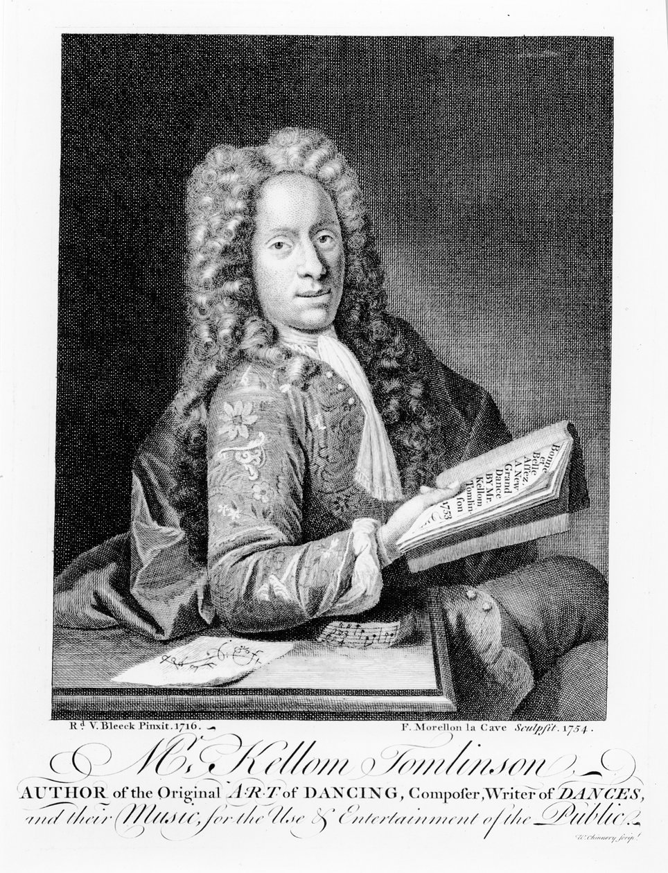 Pan Kellom Tomlinson, autor původního „Art of Dancing“. vyryl Francois Morellon La Cave (fl.1731), 1754 od Richard van Bleeck