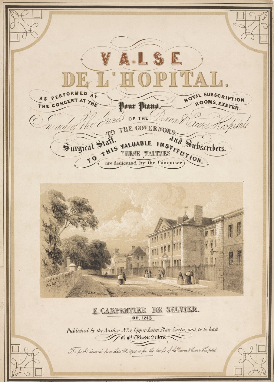 Hospitals Titulní strana notového záznamu pro ïValse de lHopital od John Pardon