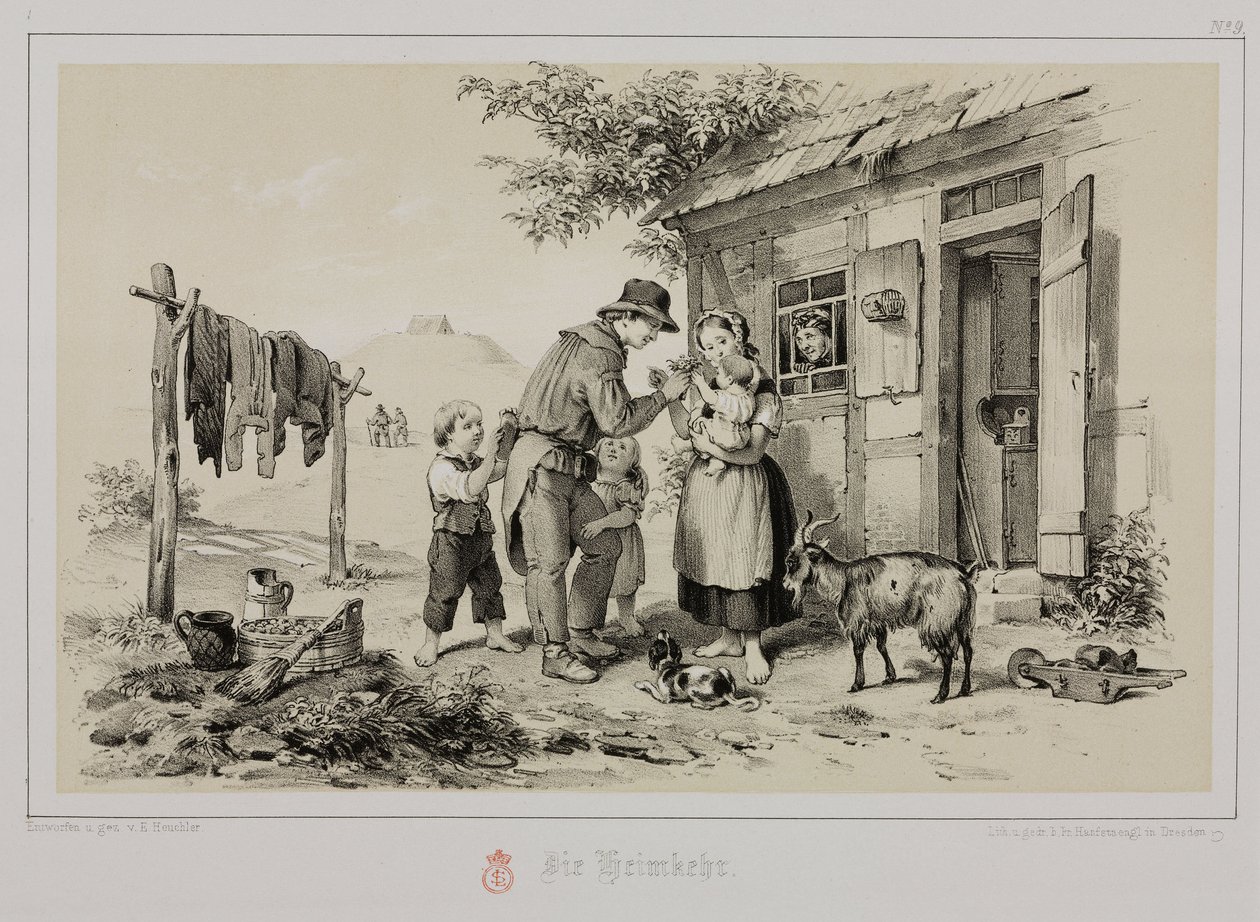 Horník se vrací domů, Německo, c 1851 od John Pardon