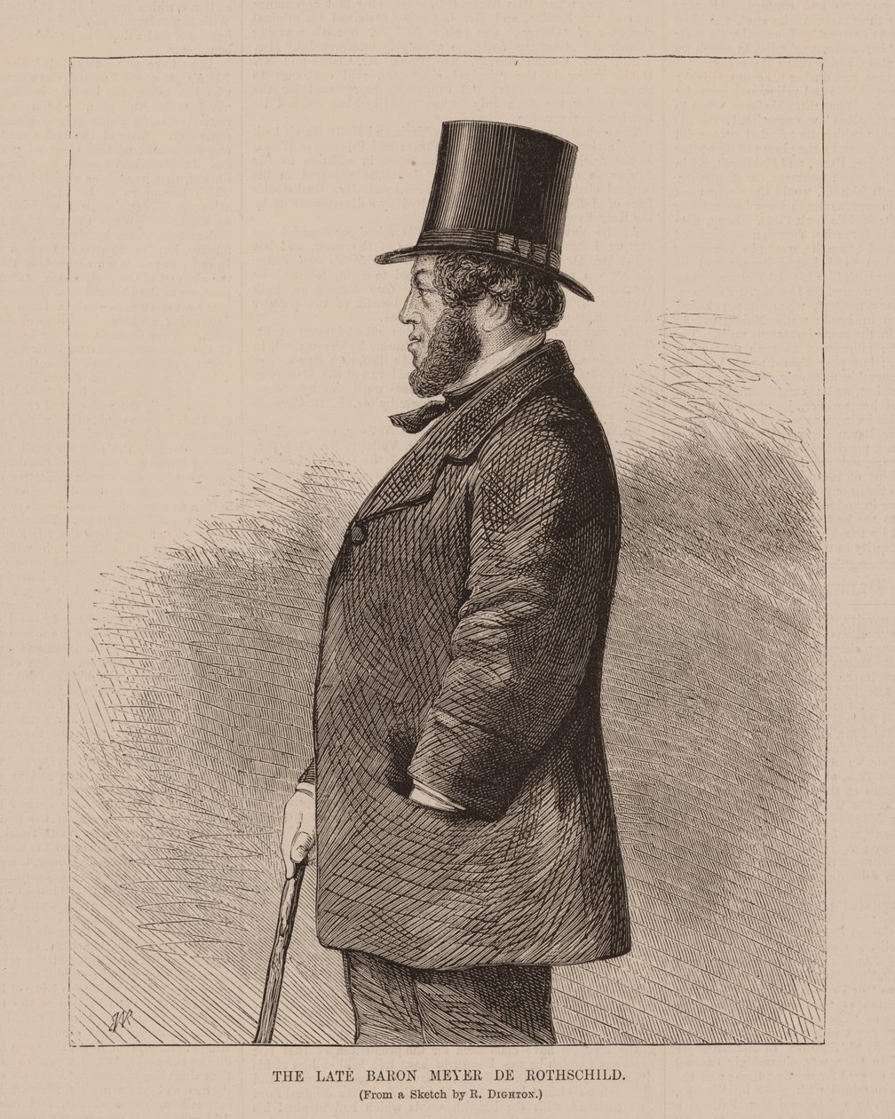 Zesnulý baron Meyer De Rothschild (rytina) od Richard (after) Dighton