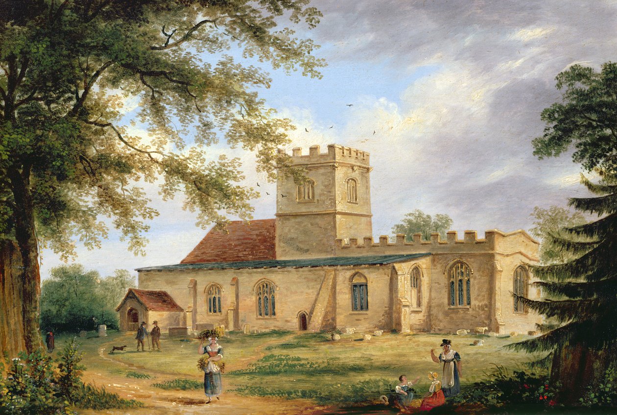 Whittlesford Church (olej) od Richard Bankes Harraden