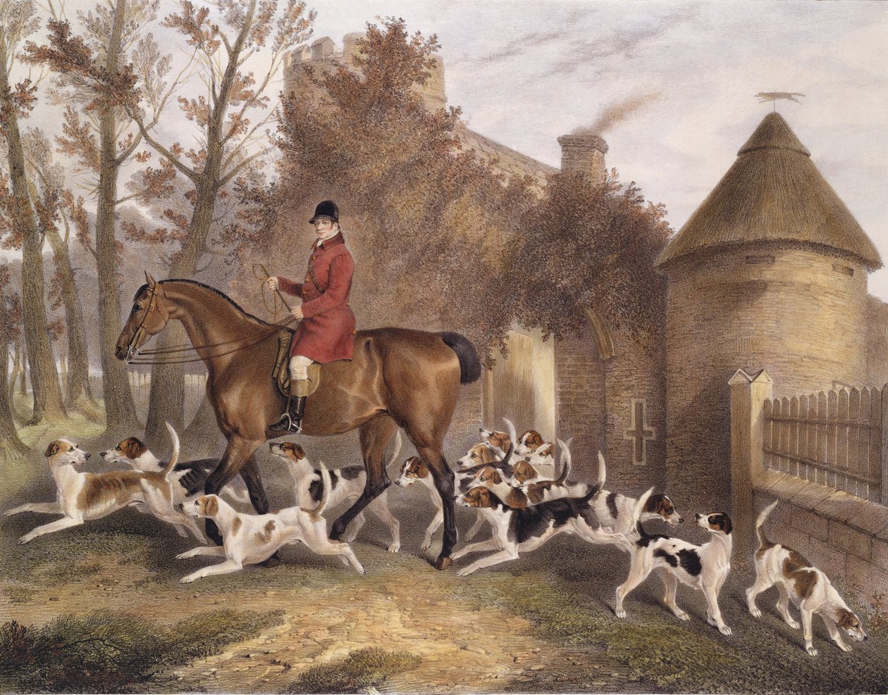 W. Sebright, Huntsman to the Milton Hounds, vyryl J.W. Giles, 1839 od Richard Barrett Davis