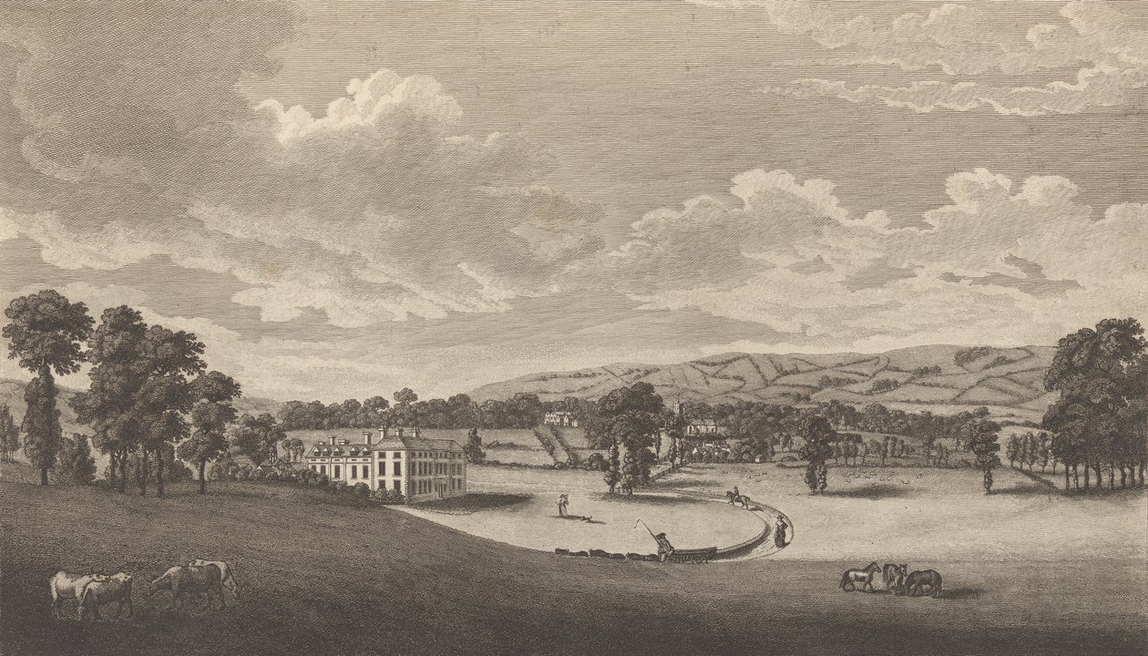 Preston Hall v Aylesfordu, v hrabství Kent, od Edwarda Hasteda, The History and..., 1777-90. od Richard Bernard Godfrey