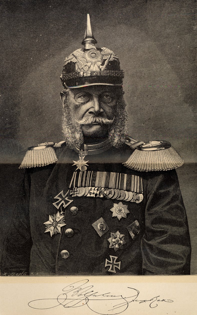 Vilém I. 1797-1888, pruský král a německý císař, ve věku 90 let, 1887. od Richard Bong