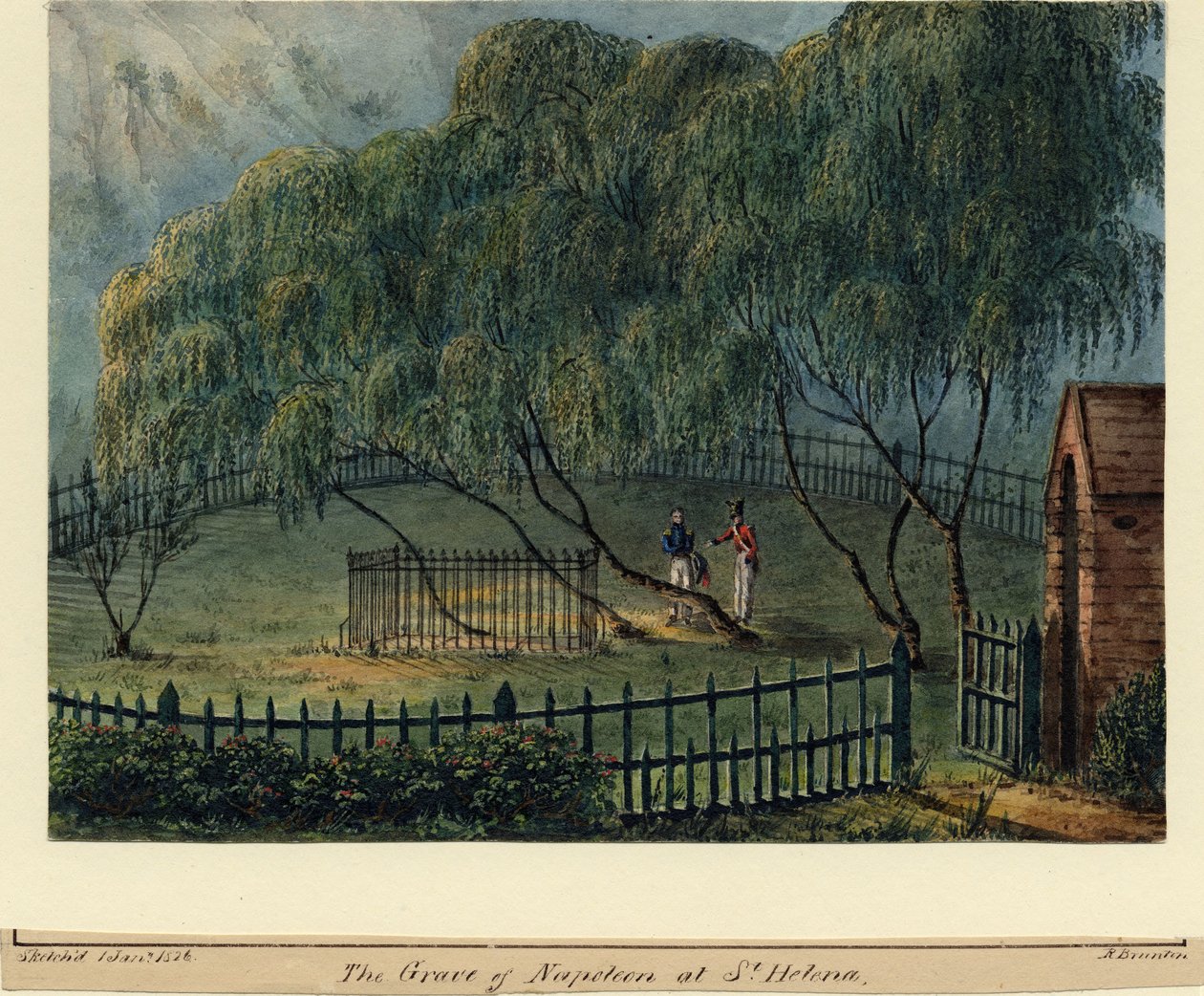 Napoleonovo pohřebiště na Svaté Heleně, ca. 1826 od Richard Brunton Lieutenant Colonel