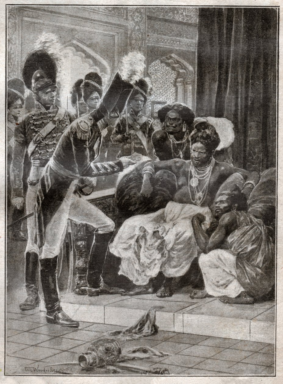 Sri Vikrama Rajasinha, král Kandy (Srí Lanka) propuštěn Angličany v roce 1815. 1924 (Ilustrace) od Richard Caton (after) Woodville