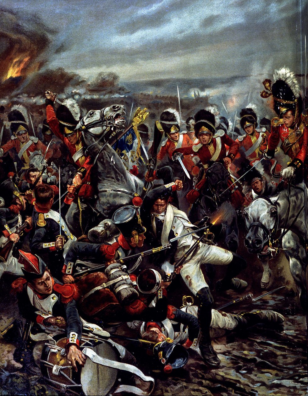 The Charge of the Scots in Waterloo - obraz od Catona Woodville od Richard Caton (after) Woodville