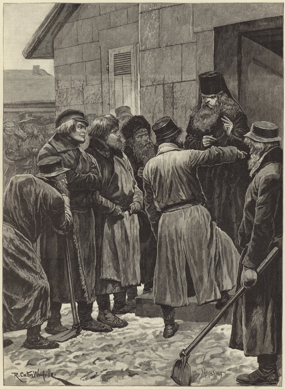 Hladomor v Rusku (rytina) od Richard Caton II (after) Woodville
