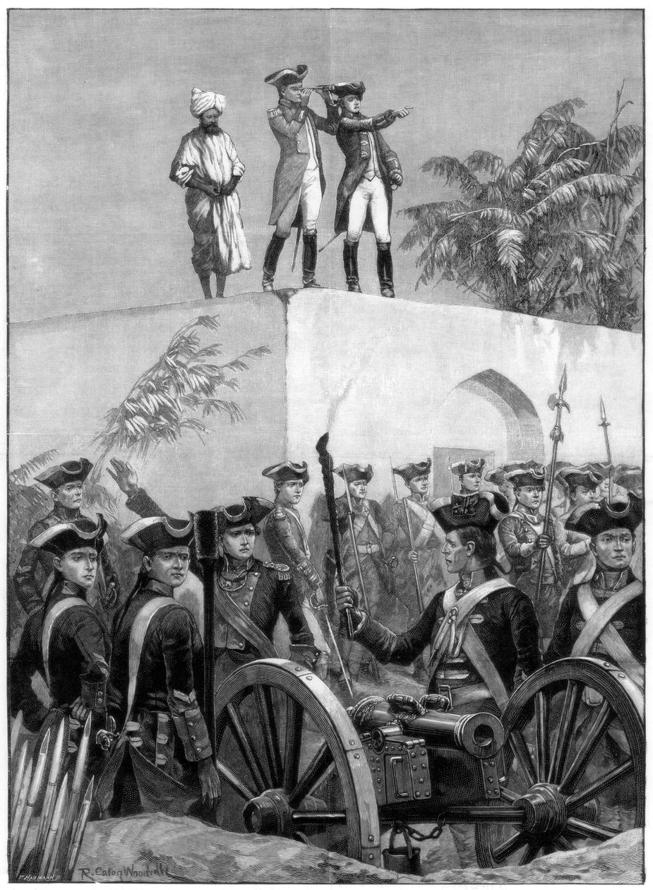 Clive na střeše loveckého zámečku Nawab Siraj Ud Daulahs, Indie, 1757, 1893. od Richard Caton II Woodville