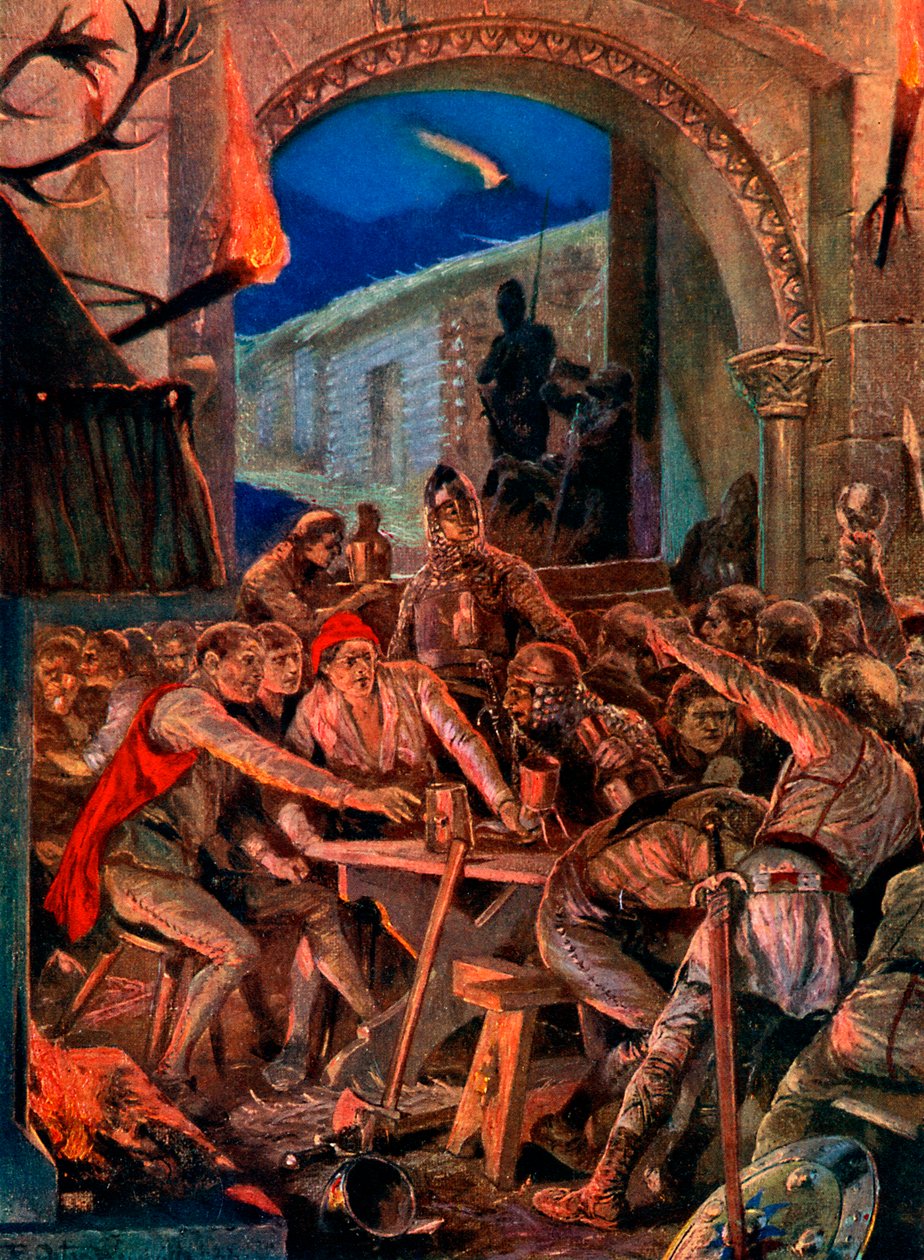 Poslední svátek mužů Roberta De Comines v Durhamu, 1069, c1920. od Richard Caton II Woodville