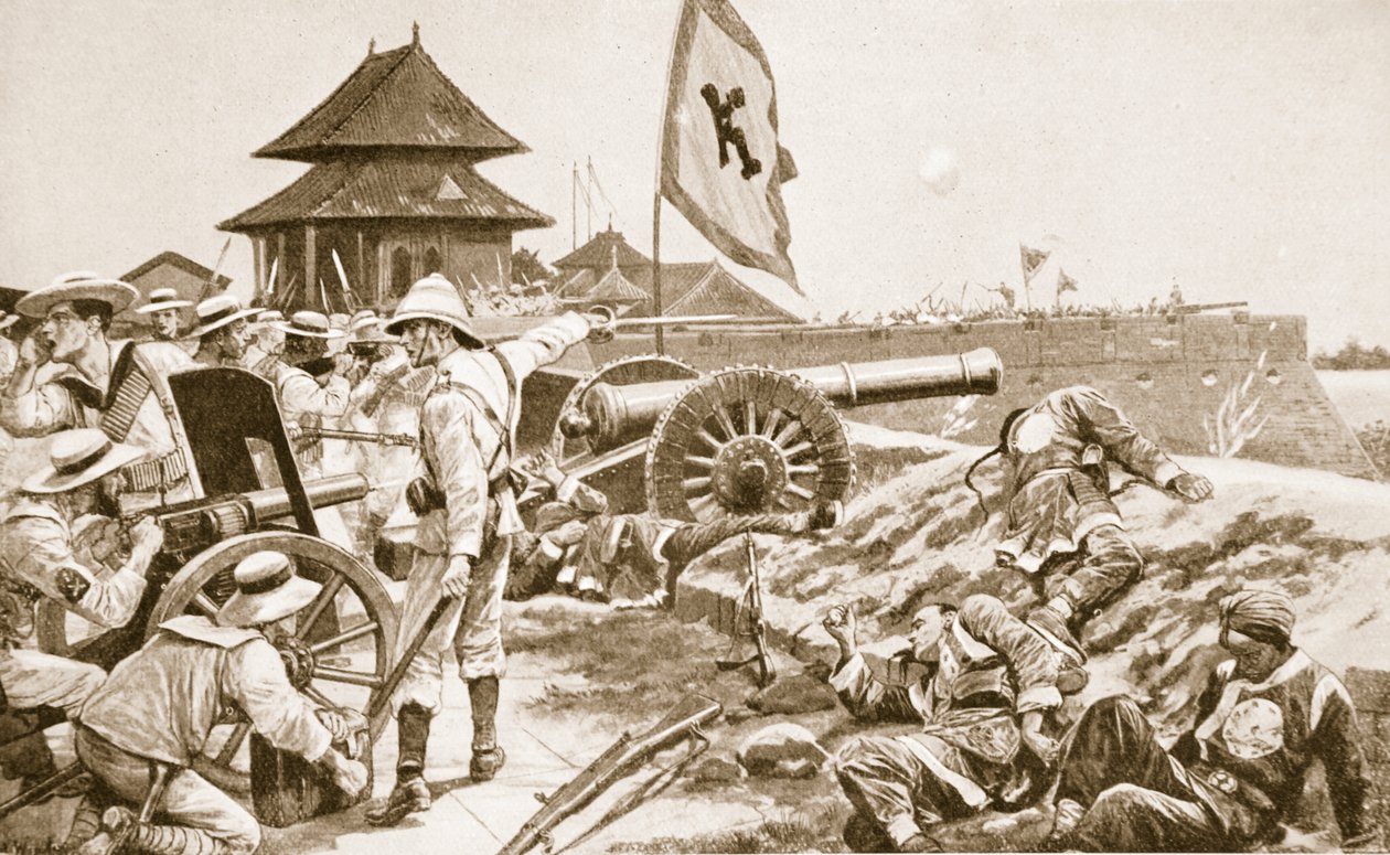 Boxerské hnutí, ilustrace z knihy "Hutchinsons History of the Nations", cca 1910 od Richard Caton Woodville