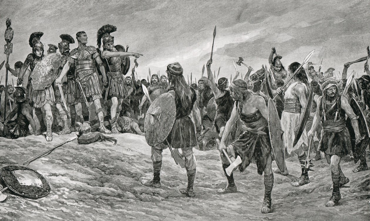 Vespasián zachráněný svým synem Titem, ilustrace z "Hutchinson