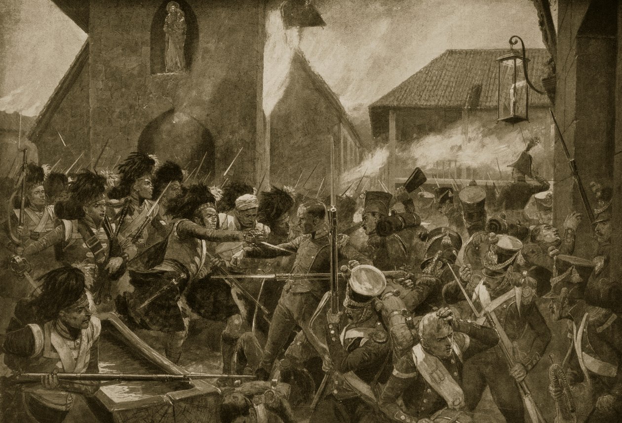 The 42nd Highlanders at Corunna, ilustrace z 