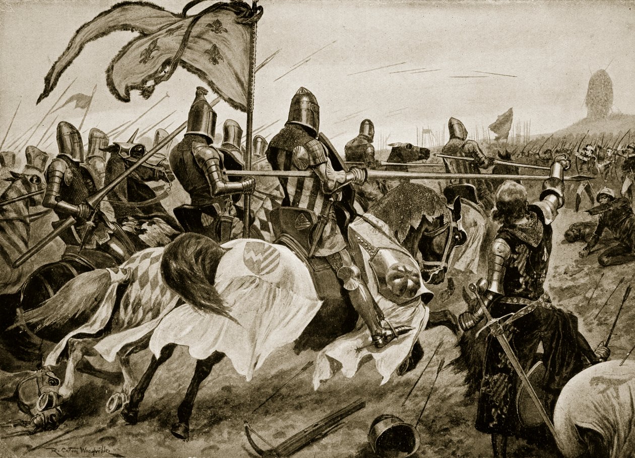 Bitva u Crecy, 26. srpna 1346, ilustrace z 